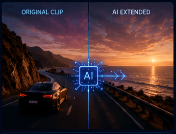 AI video extension example