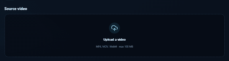 Upload your original high-quality video